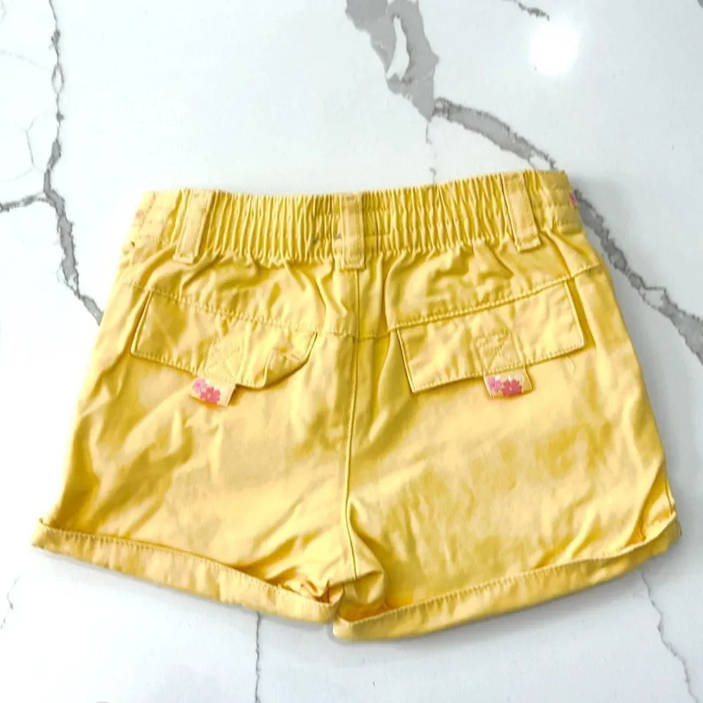 Carter’s Yellow Infant Baby Girls Casual Cuffed Summer Shorts Preppy Size 12M